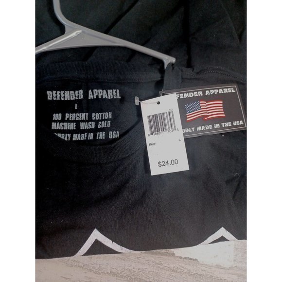 Men's Defender Apparel Size Large Relentlessly Patriotic New Tags Black T-shirt - Picture 8 of 10